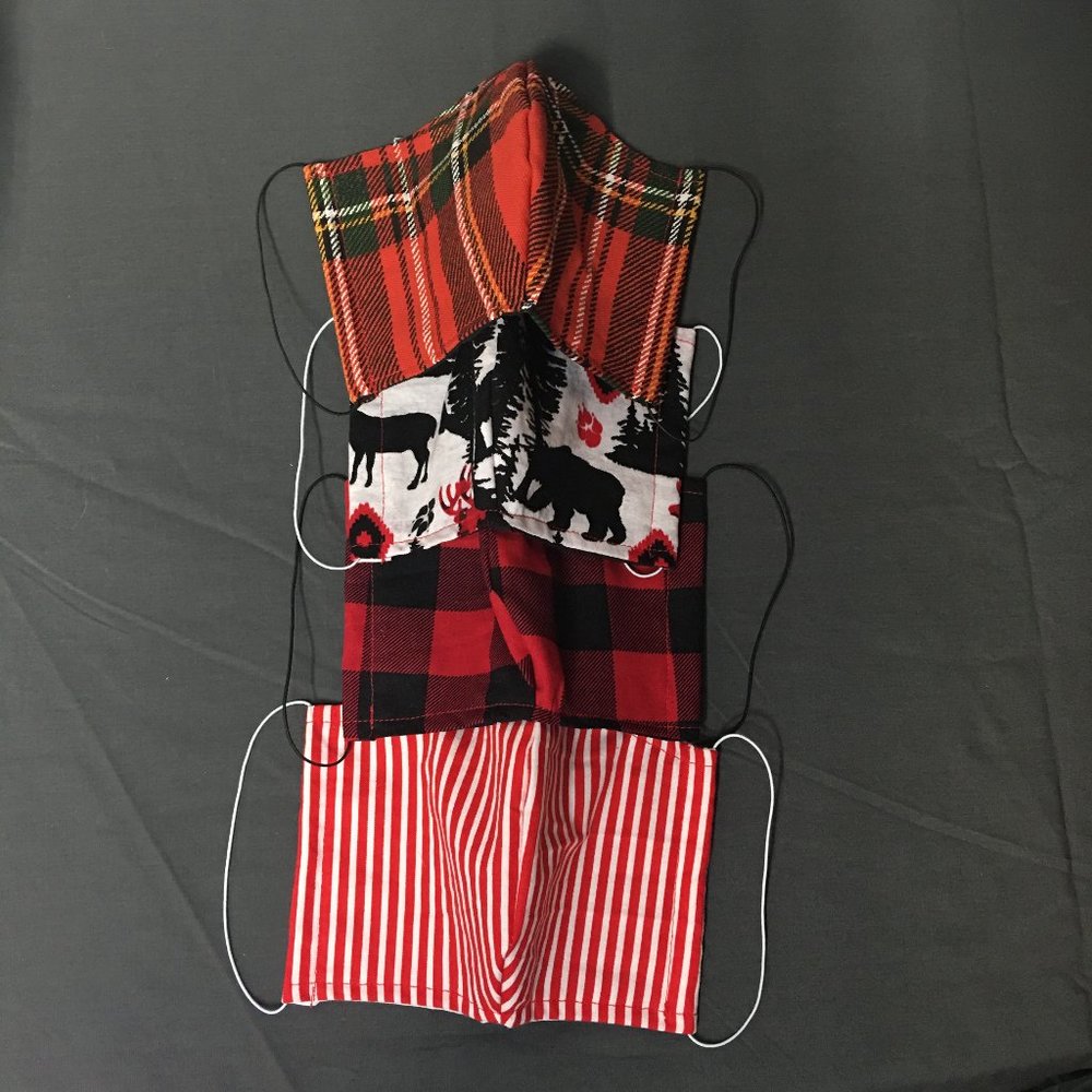 4 Pack Face Masks Holiday Prints